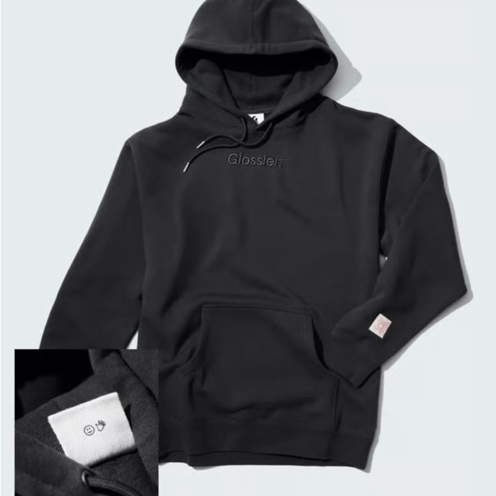 Glossier Black NYC Embroidered Hoodie